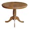 International Concepts Round 36 in Rd Top Pedestal Table, 12 in Leaf, 28.9 inH, Dining Height, Pecan, 36 W, 48 L, Wood K59-36RXT - alternate 9